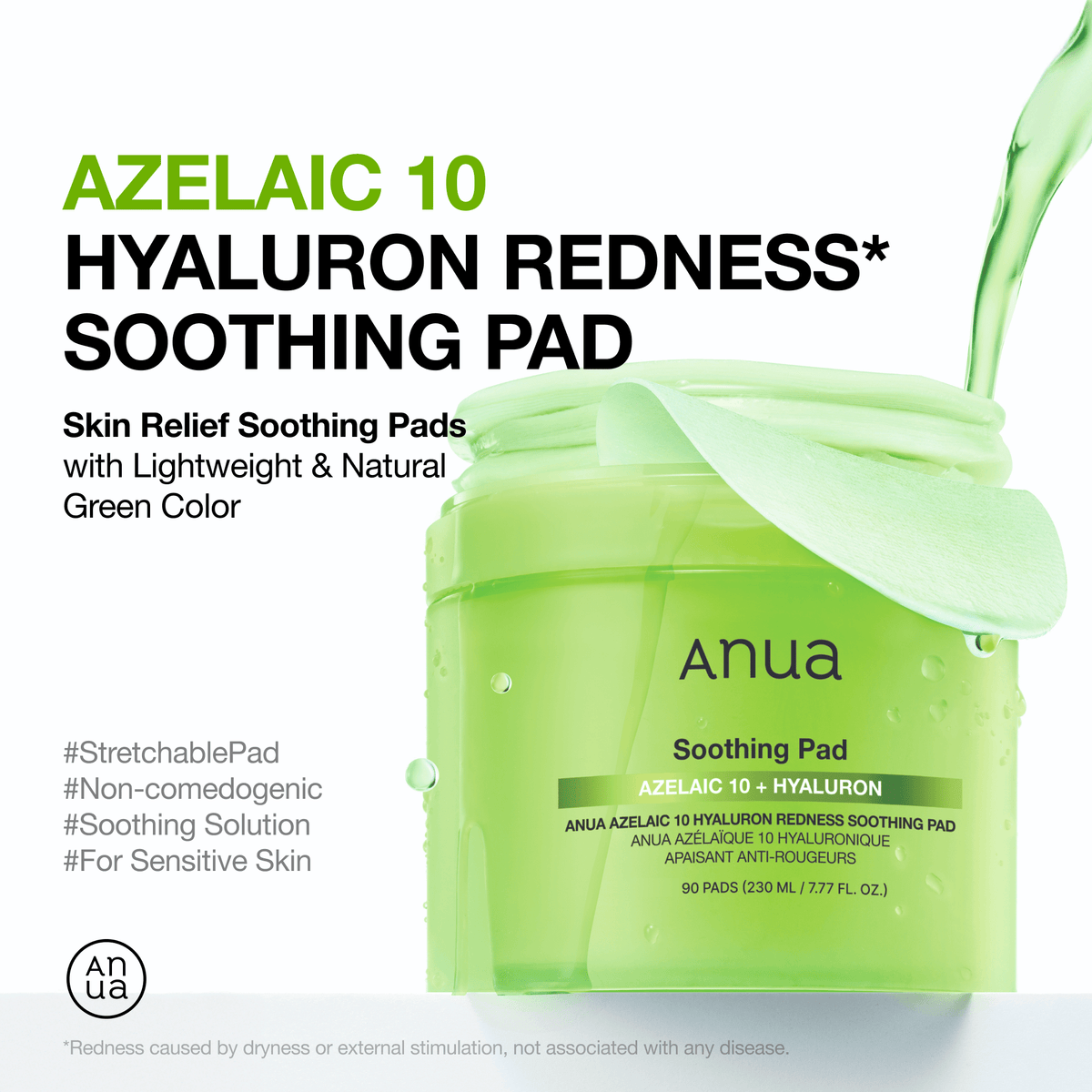 Anua Azelaic 10 Hyaluron Redness Soothing Pad product view