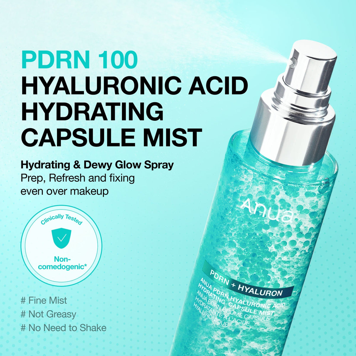 Anua PDRN 100 Hyaluronic Acid Hydrating Capsule Mist 100ml λεπτομέρεια