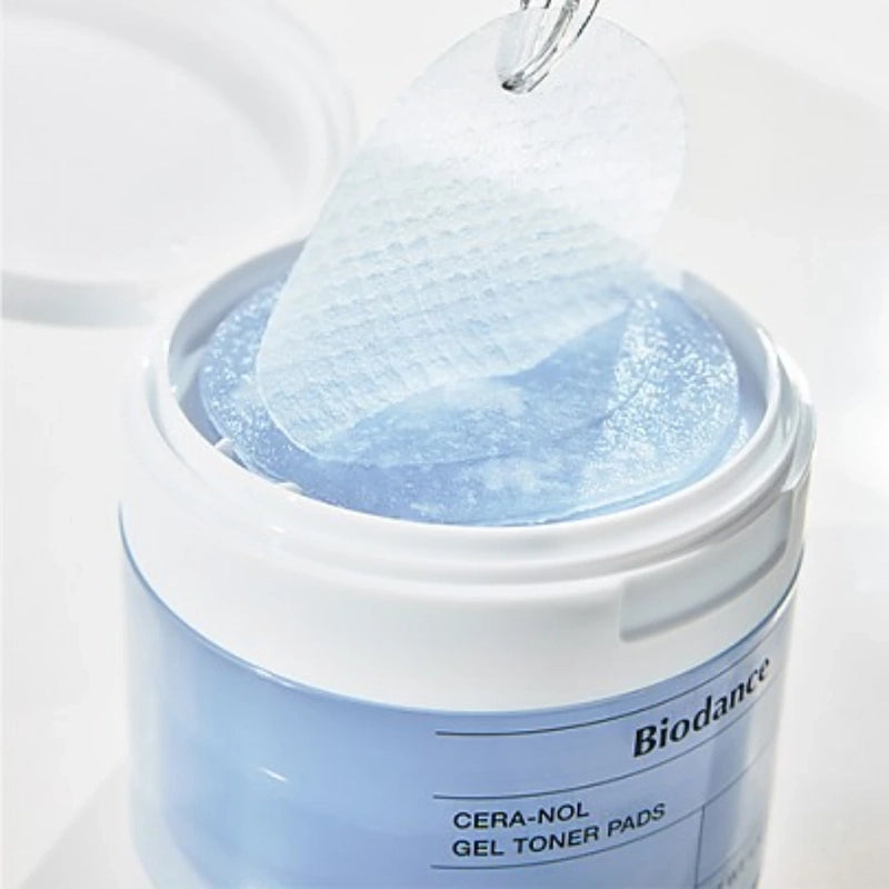 Biodance Cera-Nol Gel Toner Pads open jar and gel pad
