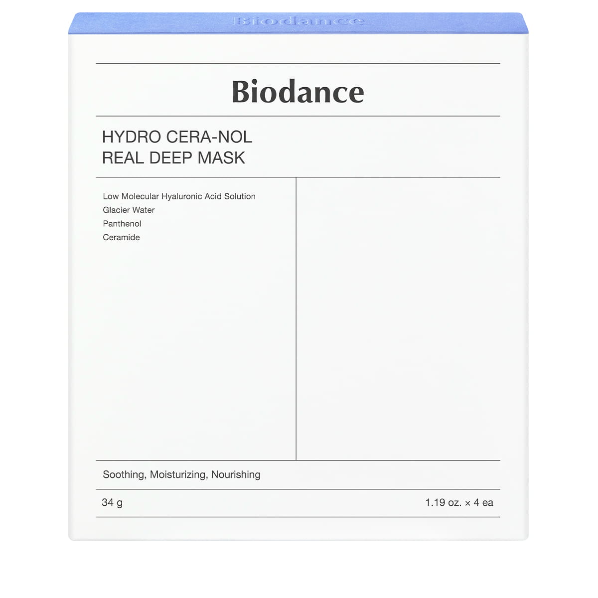 Biodance Hydro Cera-nol Real Deep Mask συσκευασία 4 τεμαχίων