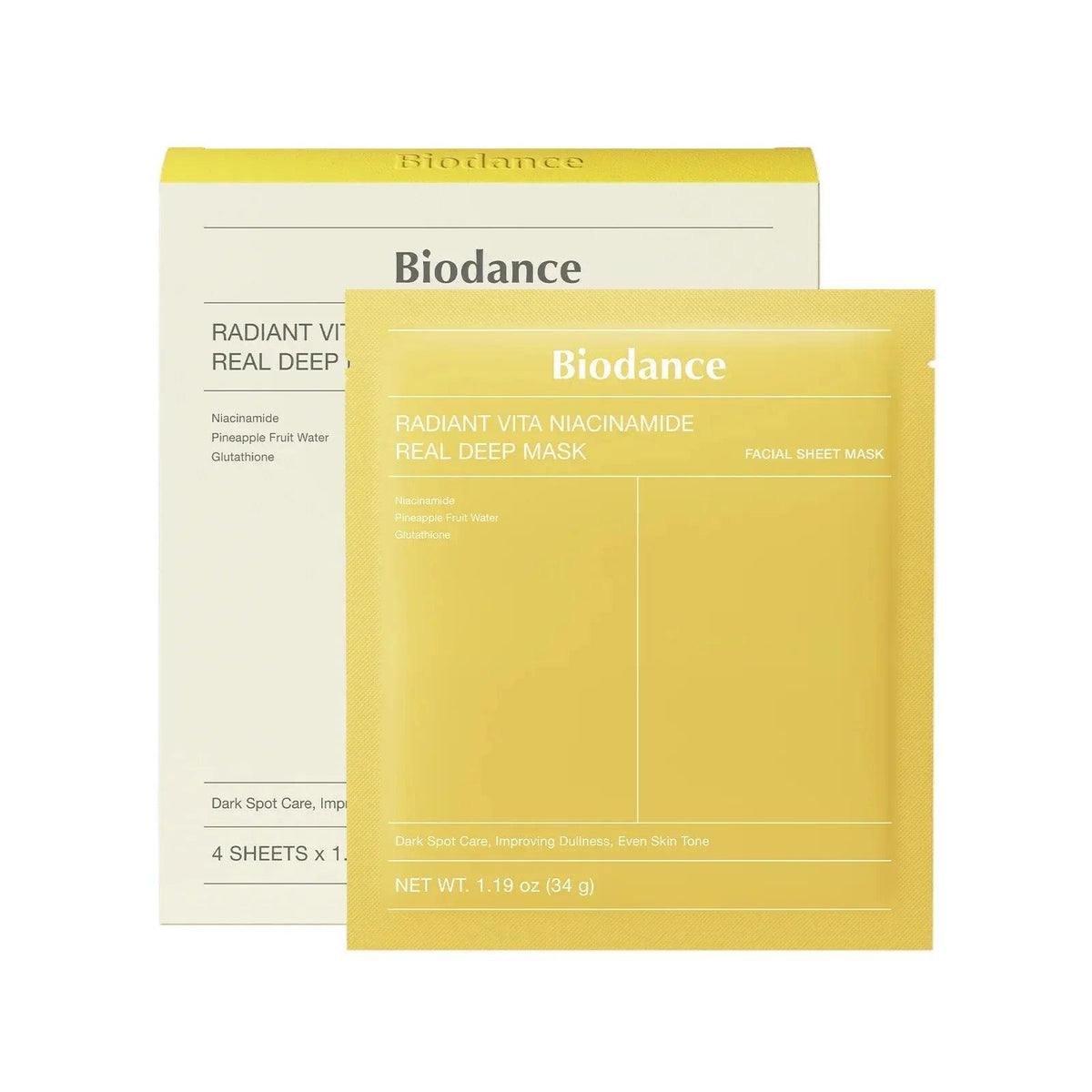 Biodance Radiant Vita Niacinamide Real Deep Mask 4-pack
