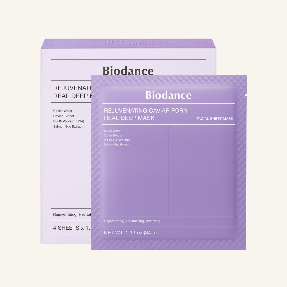 Biodance Rejuvenating Caviar PDRN Real Deep Mask 4 τεμάχια