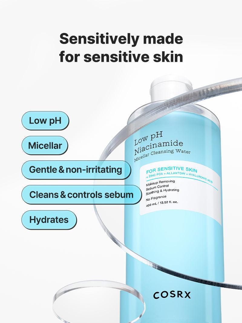 COSRX Low pH Niacinamide Micellar Cleansing Water 400ml – για ευαίσθητη επιδερμίδα
