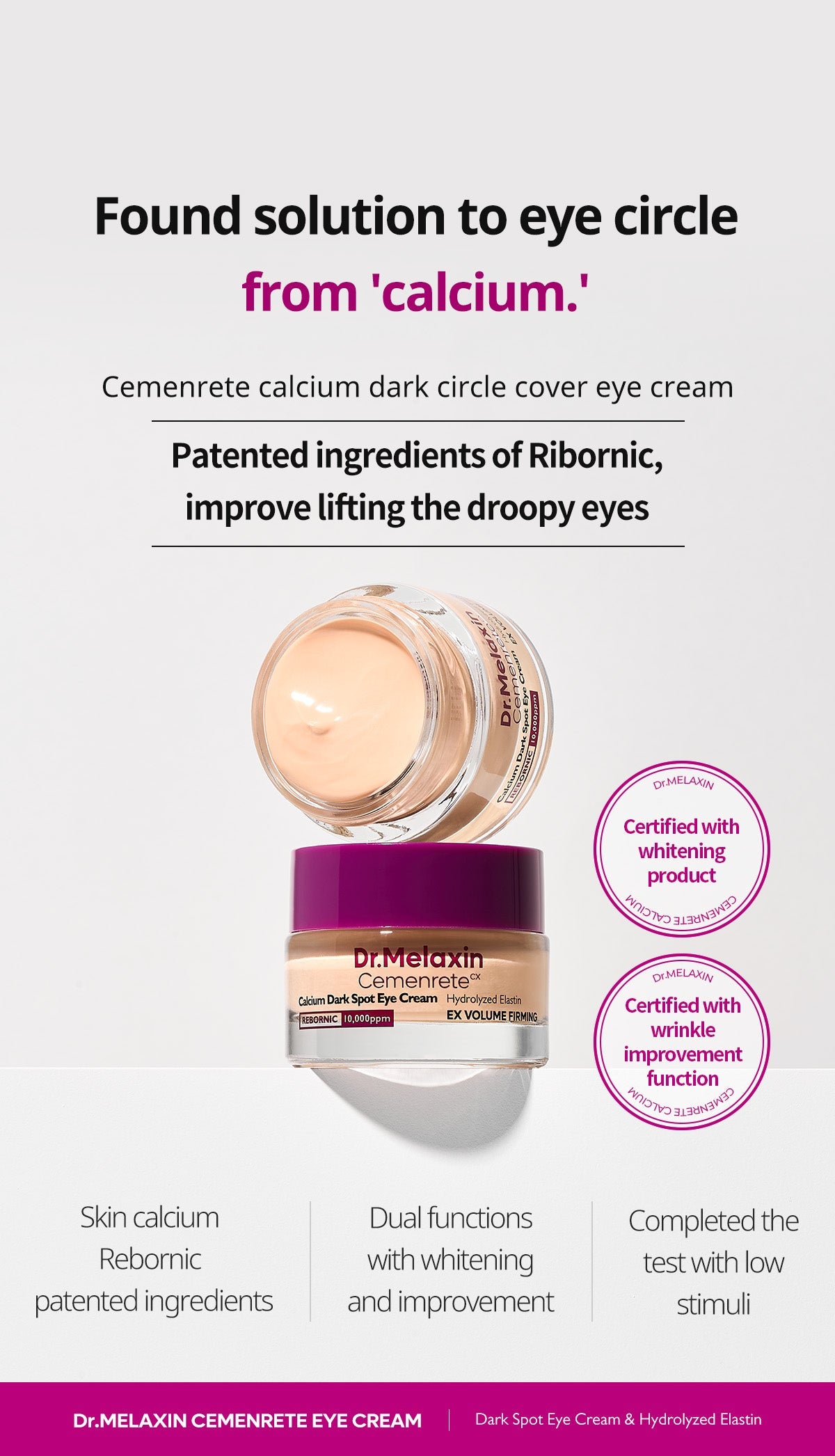 Dr.Melaxin Cemenrete Calcium Dark Spot Eye Cream 15g benefits