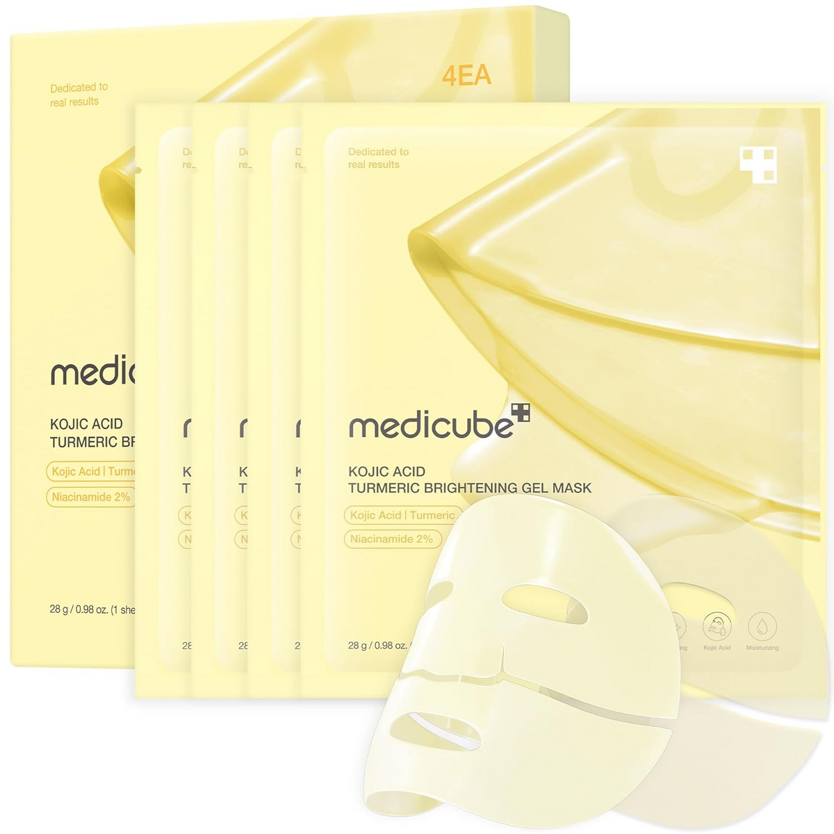 Medicube Kojic Acid Turmeric Brightening Gel Mask – μάσκα και συσκευασία 4 τεμαχίων