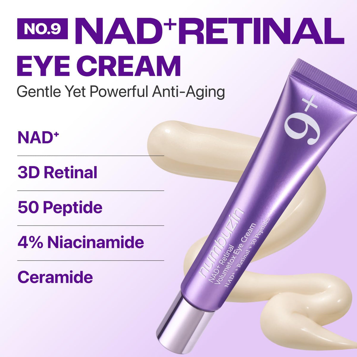 numbuzin No.9 NAD+ Retinal Volumetox Eye Cream 20ml – NAD Retinal 50 Peptides