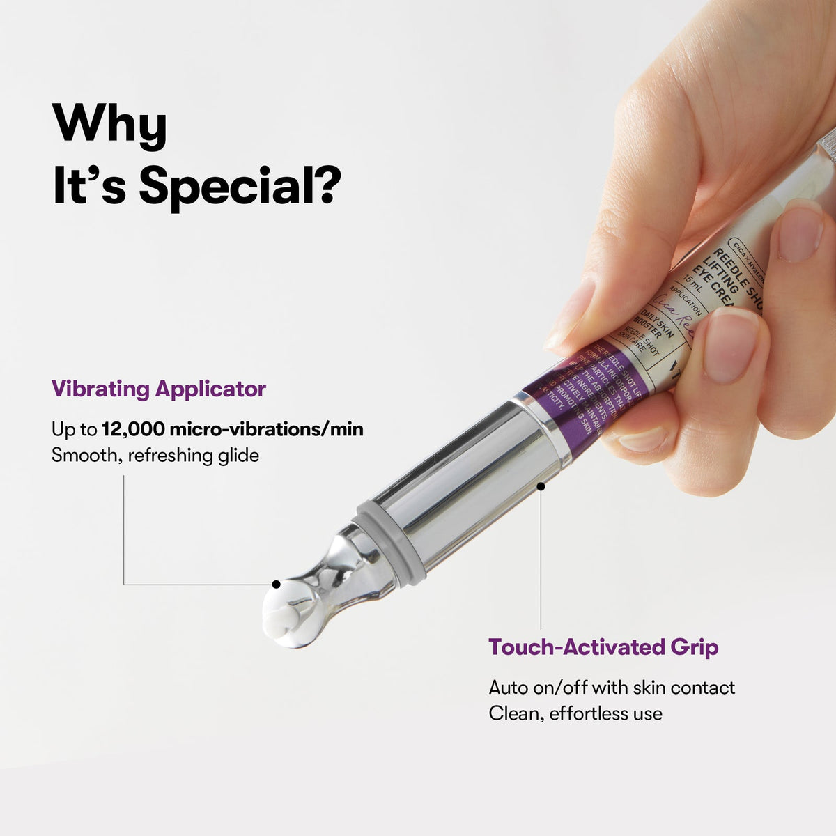 VT Cosmetics Reedle Shot Firming Eye Cream 15ml – εφαρμογή στην περιοχή των ματιών