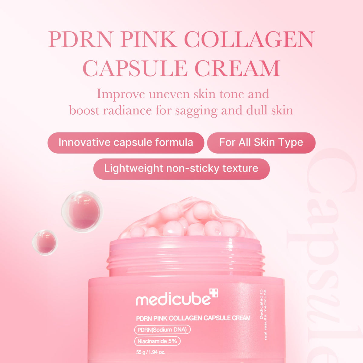 Medicube PDRN Pink Collagen Capsule Cream – κρέμα με κάψουλες PDRN