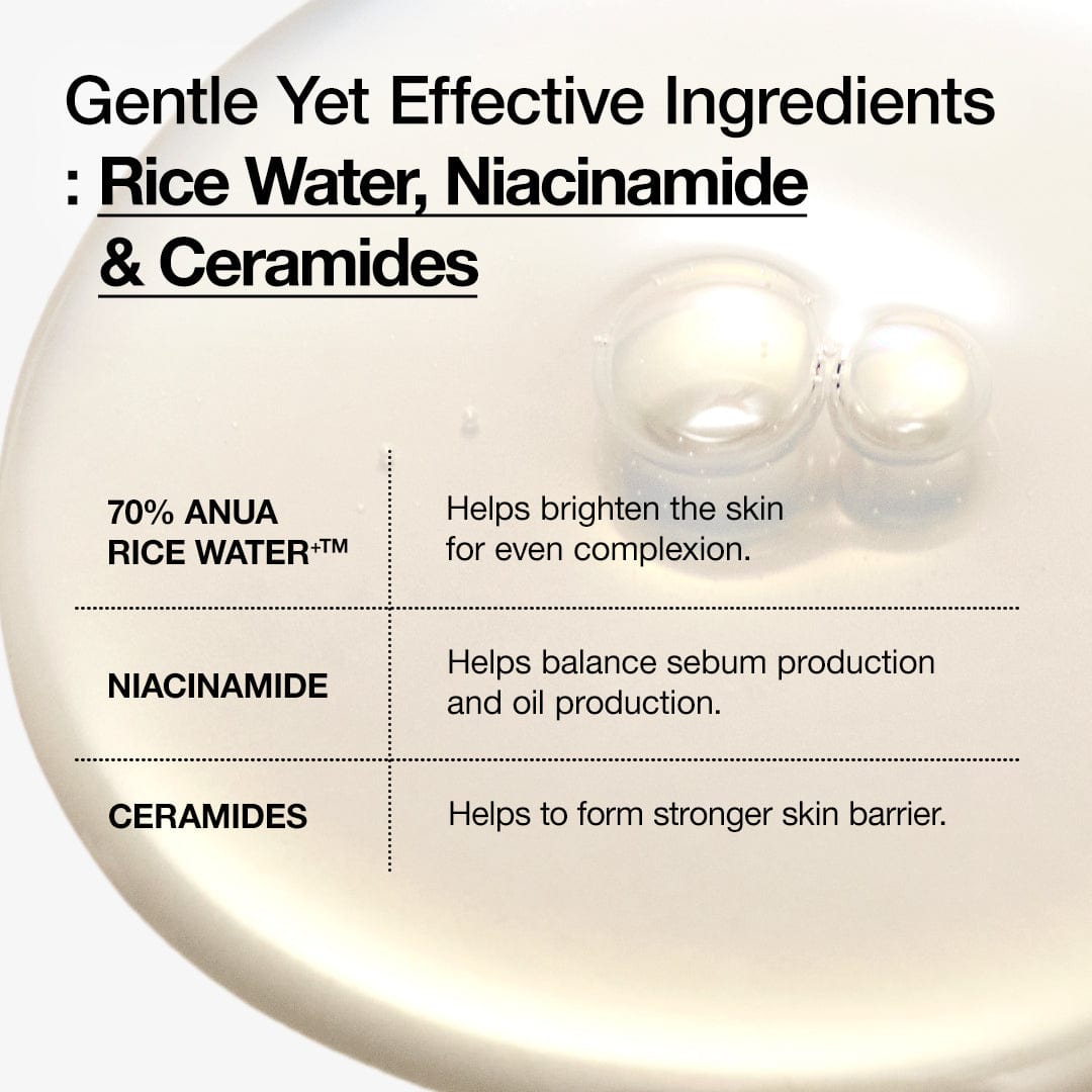 Anua Rice 70 Glow Milky Toner – Rice Water Niacinamide Ceramides