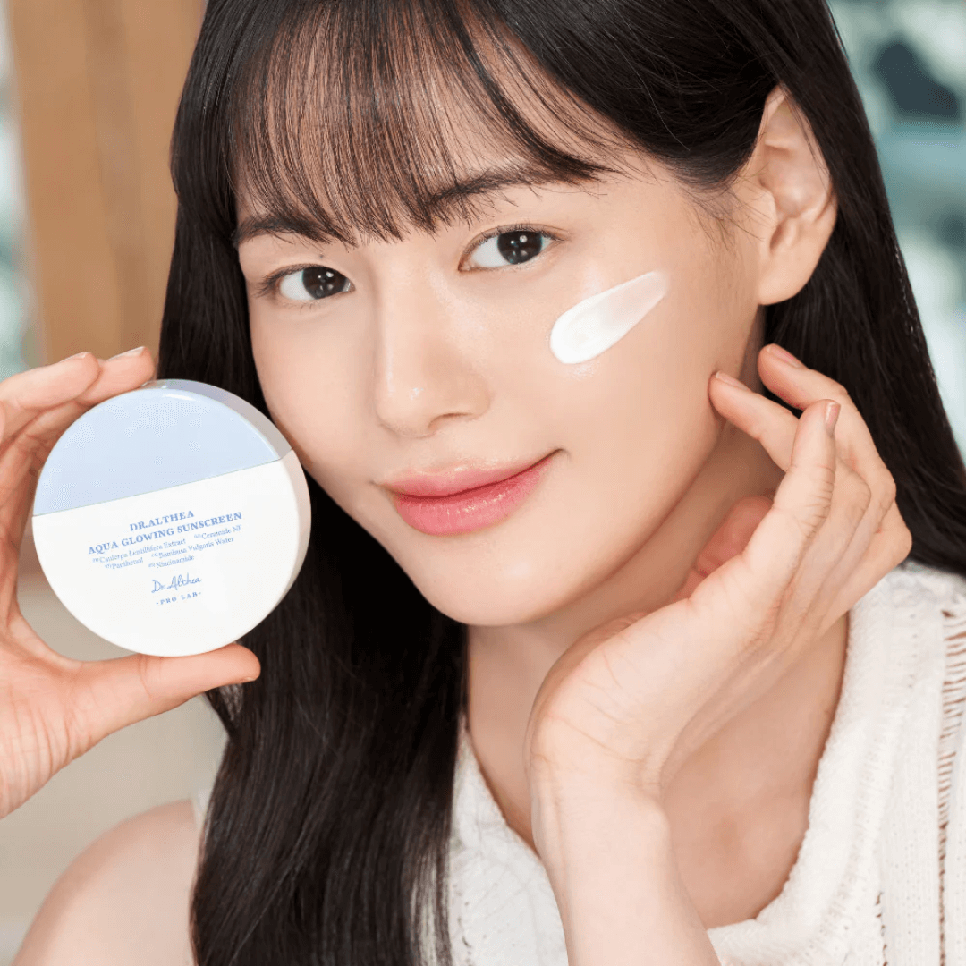 Dr.Althea Aqua Glowing Sunscreen 45ml εφαρμογή και υφή