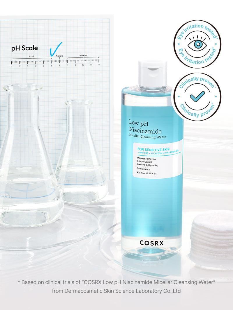 COSRX Low pH Niacinamide Micellar Cleansing Water 400ml – low pH clinical testing