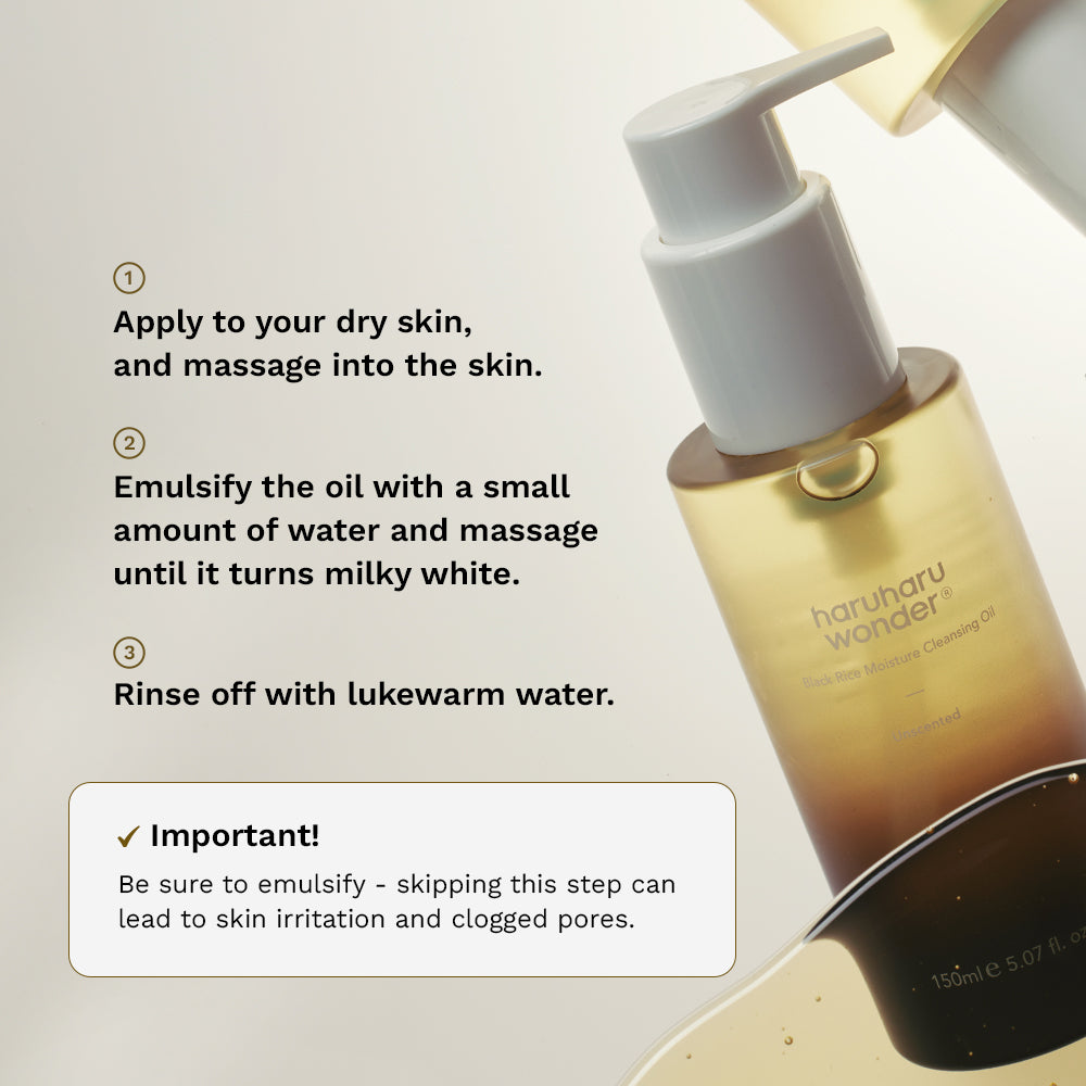 Haruharu Wonder Black Rice Moisture Cleansing Oil 150ml – how to use