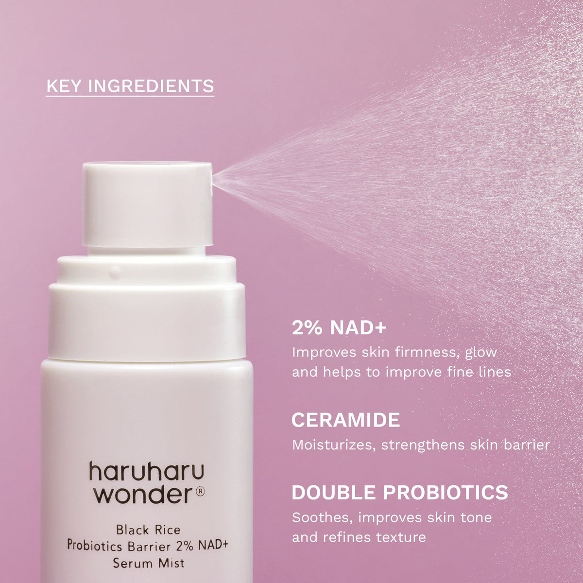 Haruharu Wonder Black Rice Probiotics Barrier 2% NAD+ Serum Mist 80ml – βασικά συστατικά και οφέλη