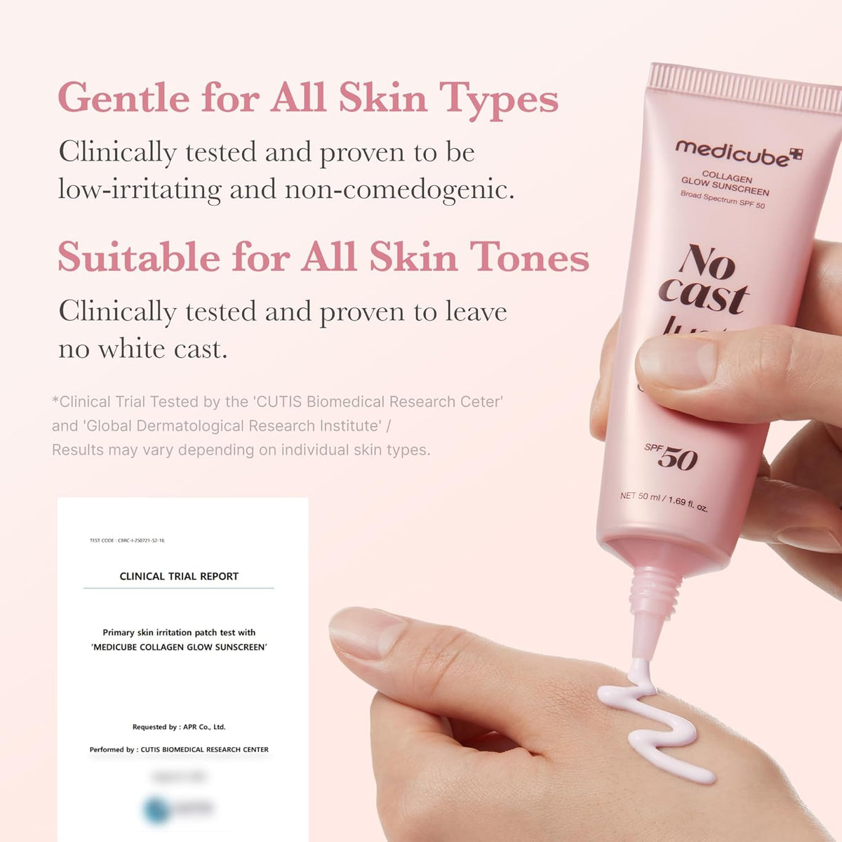 Medicube No Cast Just Glow Collagen Sunscreen 50ml – low irritation and no white cast