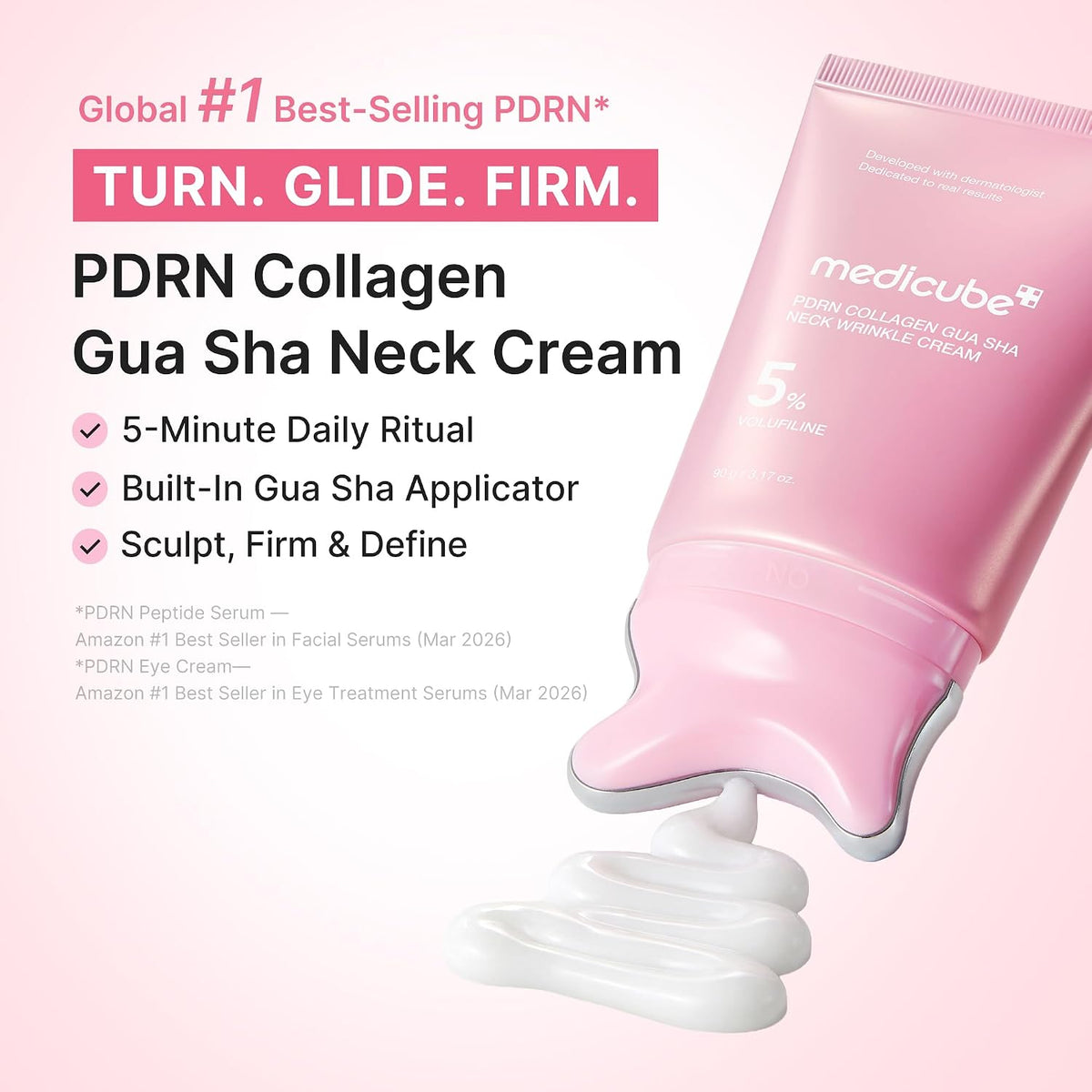 Medicube PDRN Collagen Gua Sha Neck Wrinkle Cream 90g – ενσωματωμένο Gua Sha